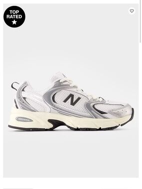 New Balance 530 silver metallic with black cement